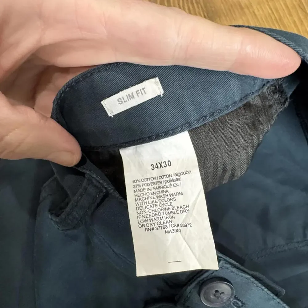 Navy Blue‎ Perry Ellis Men’s Pants 34/30 Casual Slim Fit Dress